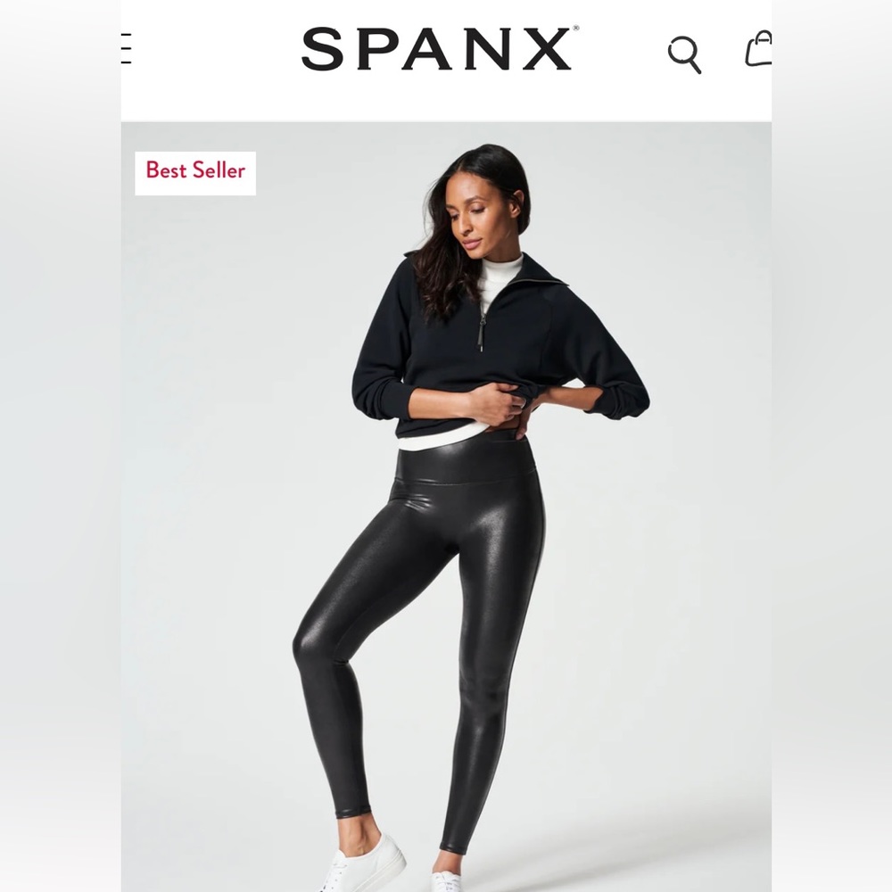 Spanx-used Faux Leather Leggings